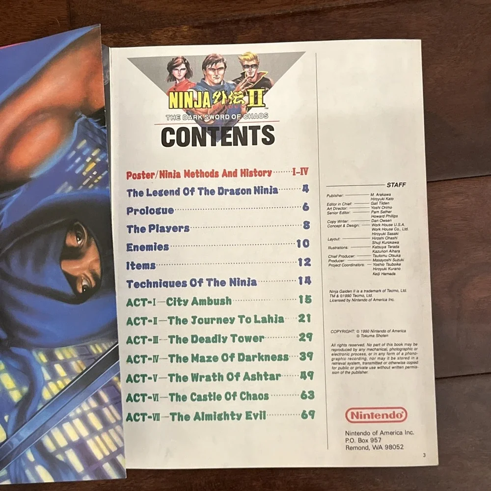 Nintendo Power Magazine Strategy Guide Volume SG2/NP15 Ninja Gaiden II